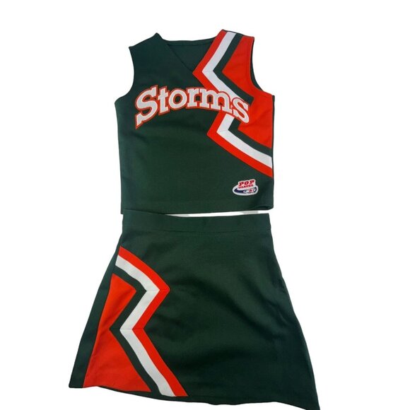 Cheerleader Uniform Halloween Costume STORMS Miami Hurricanes 32 Top 25 Skirt - Picture 1 of 10
